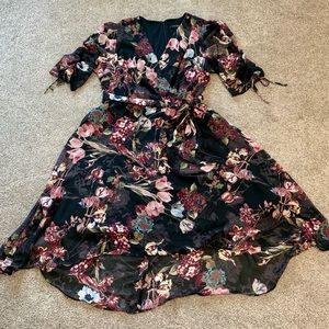 Lane Bryant Chiffon Floral High-Low Dress